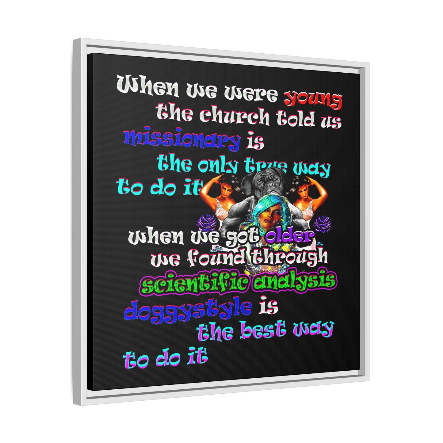 doggystyle - framed canvas art (black)