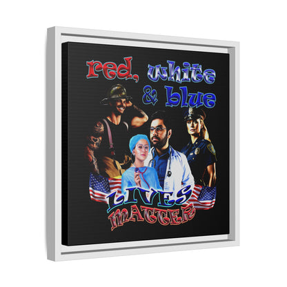 rw&b lives matter - framed canvas art (black)