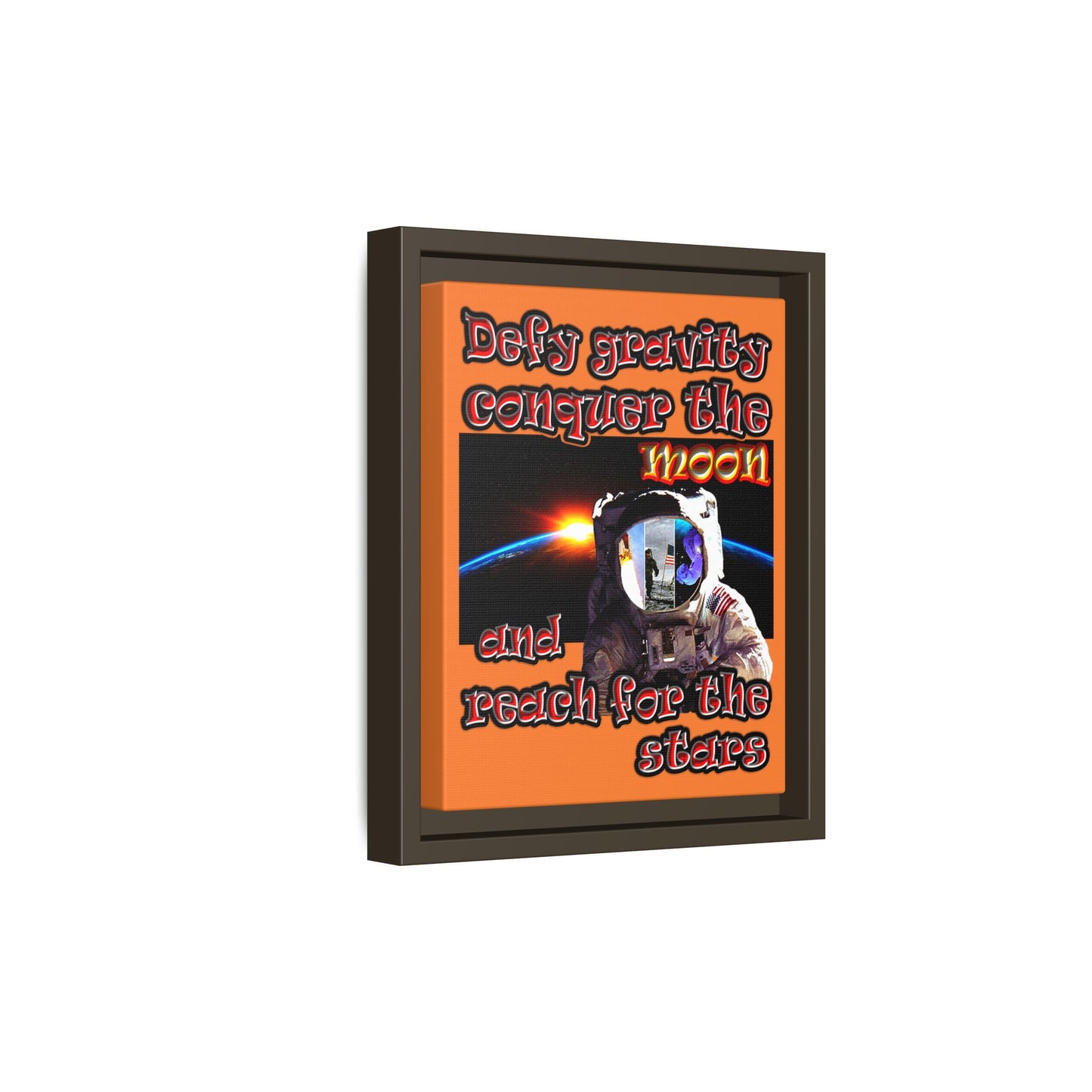 defy conquer reach - framed canvas art (crusta)