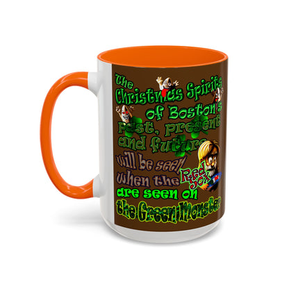 christmas spirits of boston - Accent Mug (brown)
