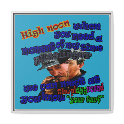 high noon - framed canvas art (turquoise)