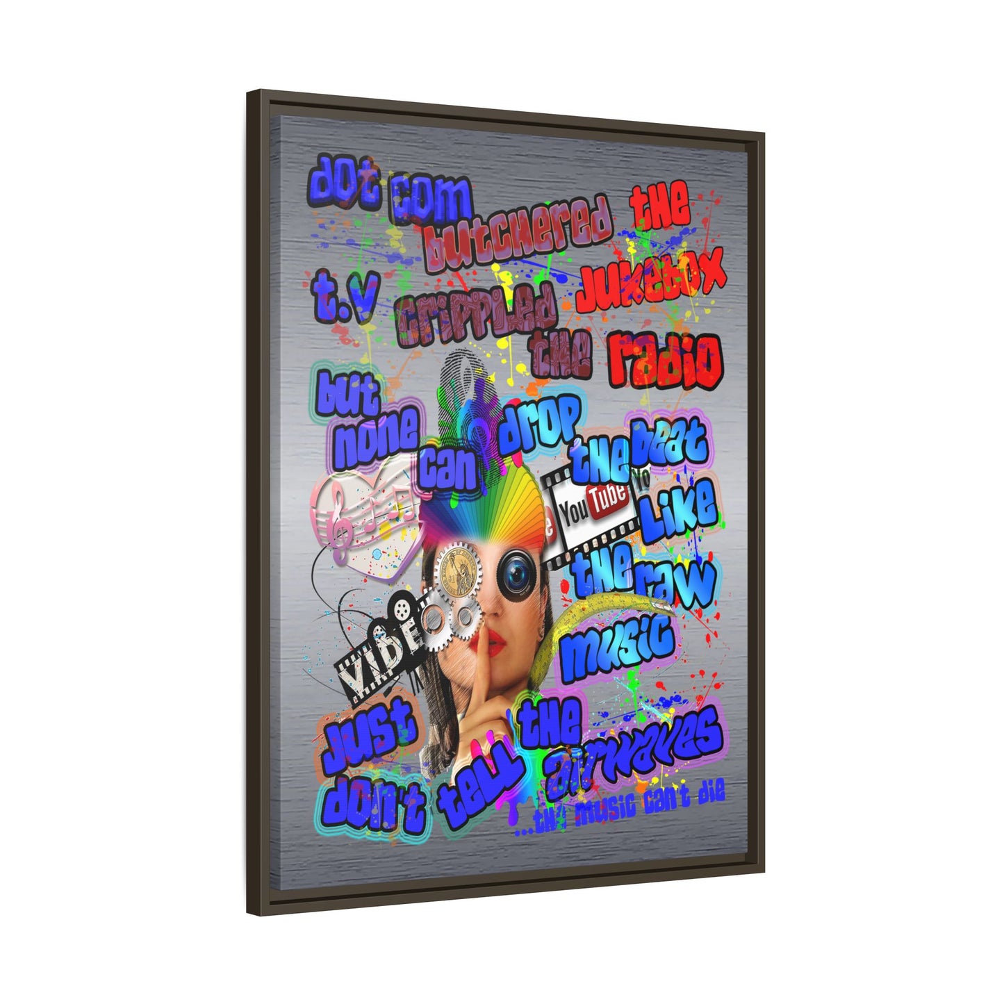 drop the beat - framed canvas art (brushed nickel)