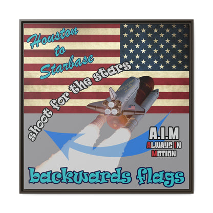 shoot for the stars - framed canvas art (grey)