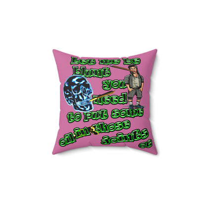 og - Faux Suede Square Pillow - (light pink)
