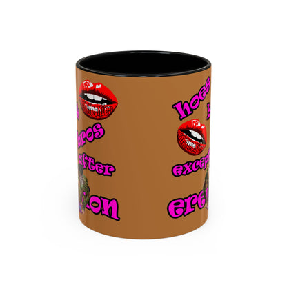 hoes b4 bros - Accent Mug (light brown)