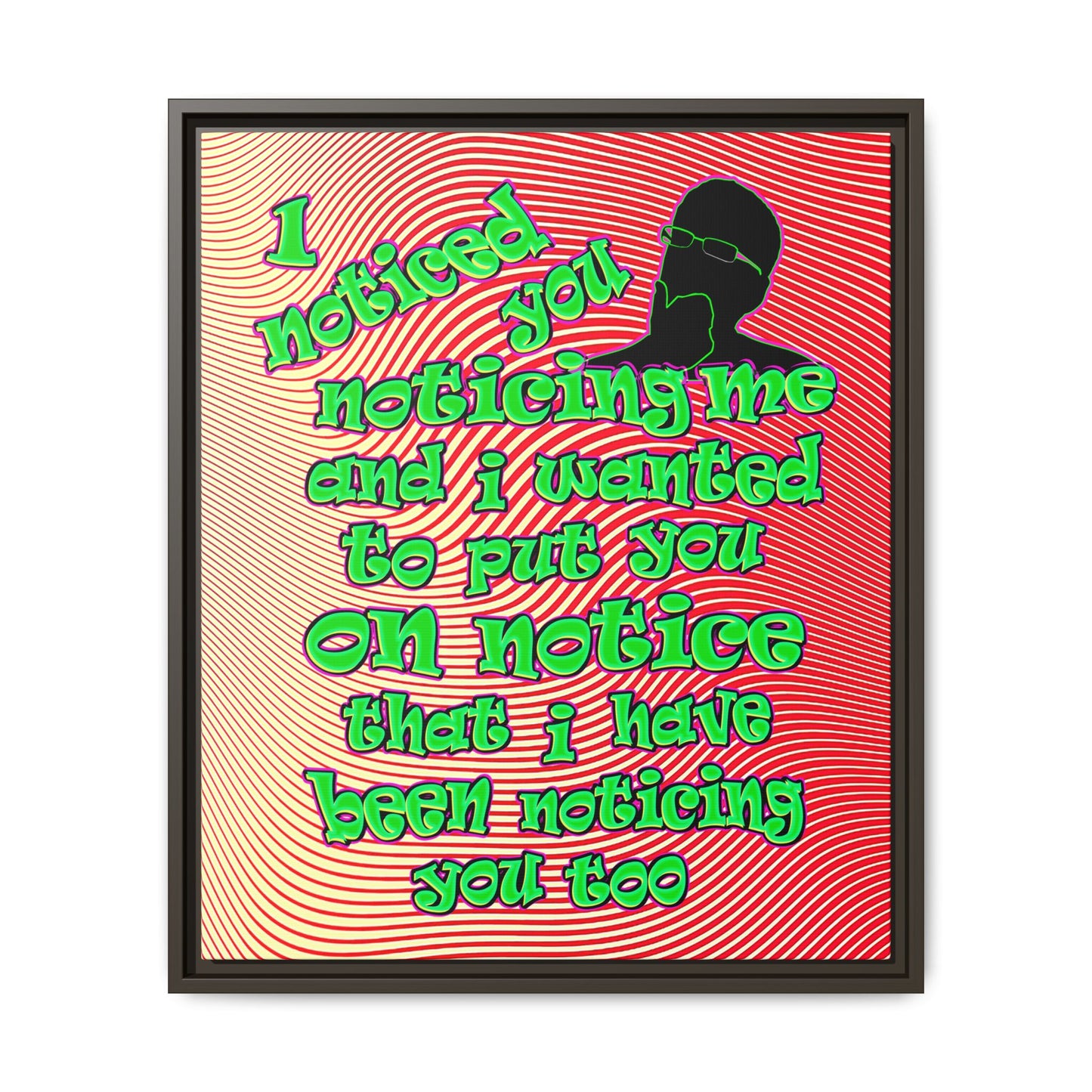 noticed you noticing - framed canvas art (yellow-orange wave)