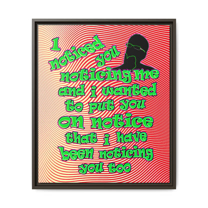 noticed you noticing - framed canvas art (yellow-orange wave)