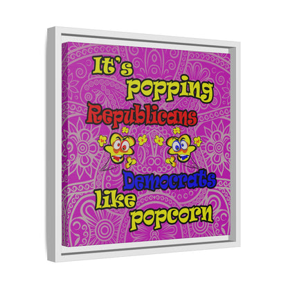 popping like popcorn - framed canvas art (pink swirl)