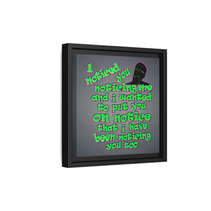noticed you noticing - framed canvas art (grey-light grey)