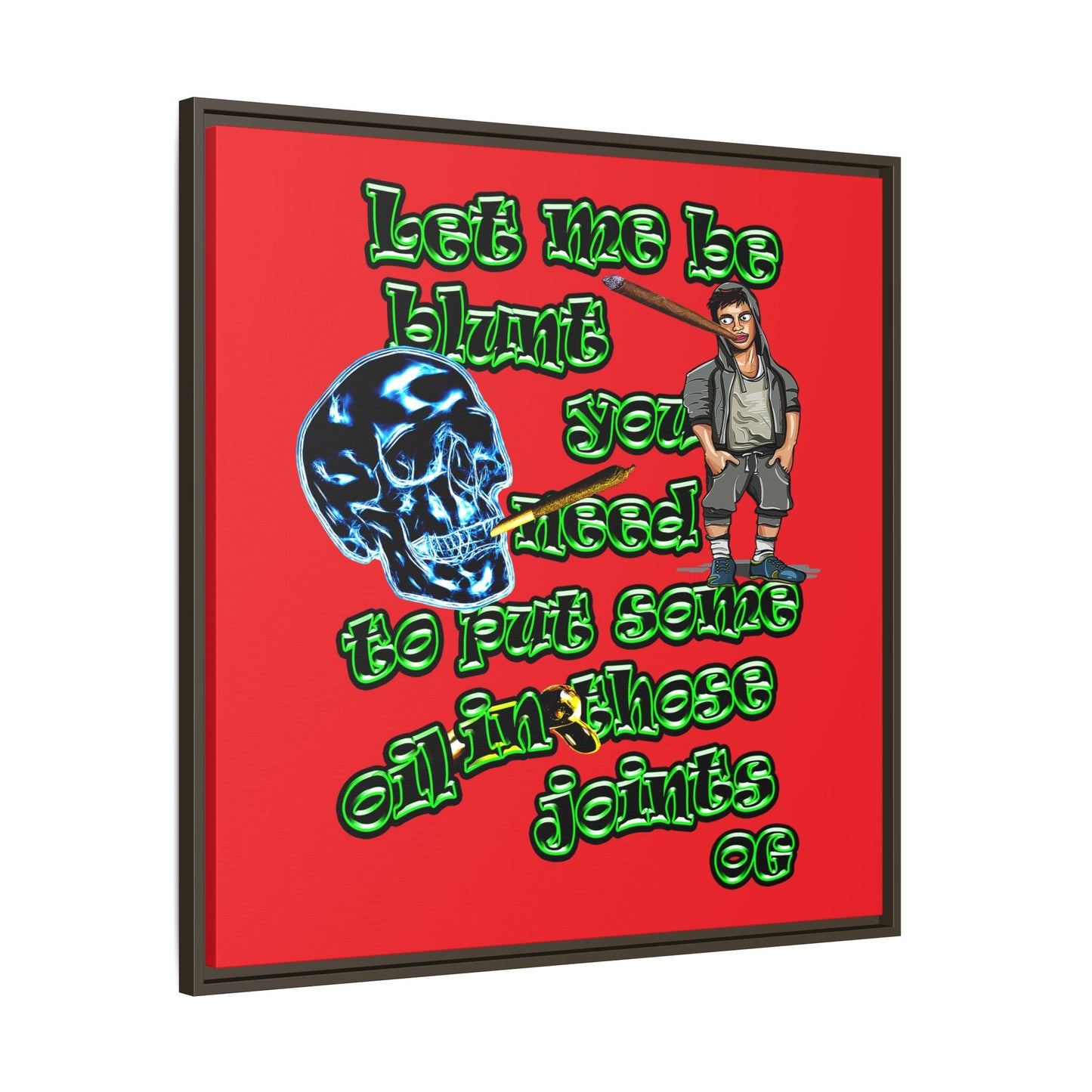 og - framed canvas art (red)