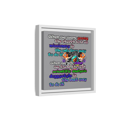 doggystyle - framed canvas art (grey)