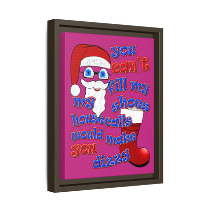 santa's shoes - framed canvas art (pink)