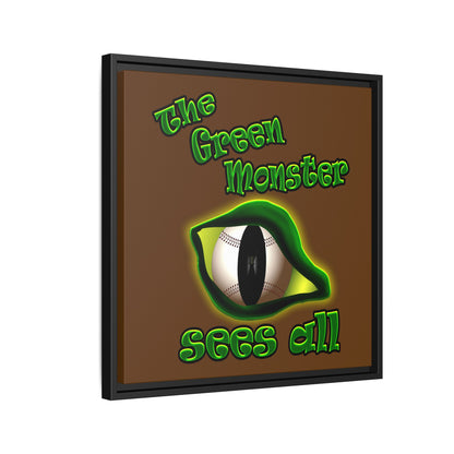 green monster - framed canvas art (brown)