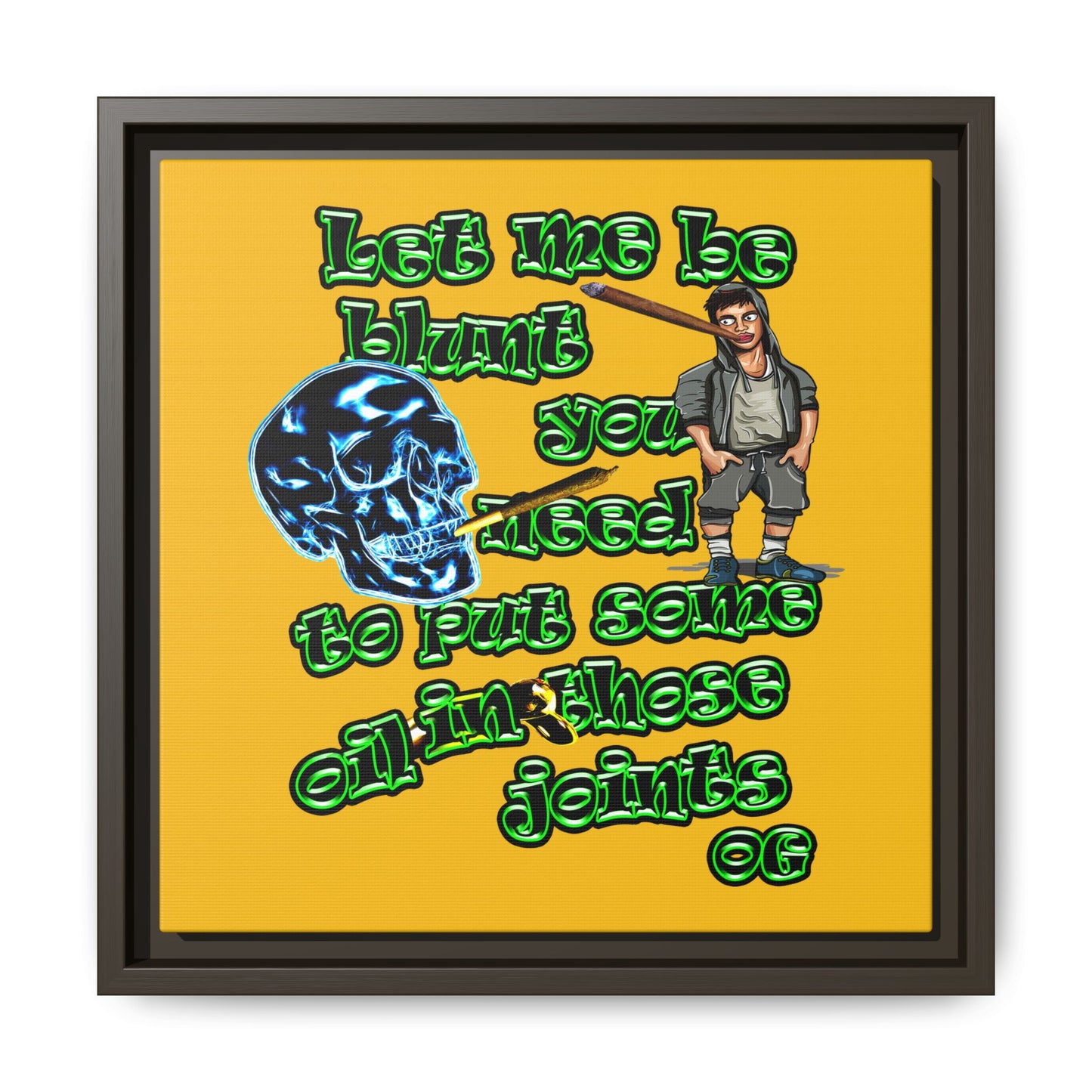 og - framed canvas art (yellow)