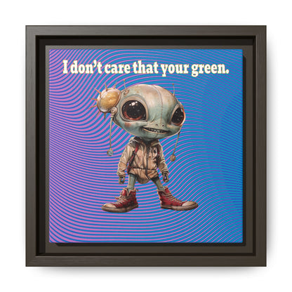 I don't care that your green - framed canvas art (light blue-purple wave)