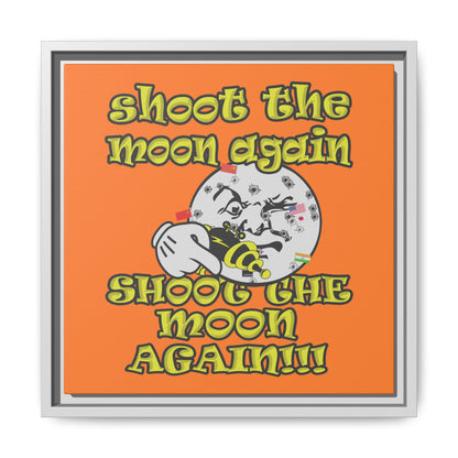 shoot the moon again - framed canvas art (crusta)