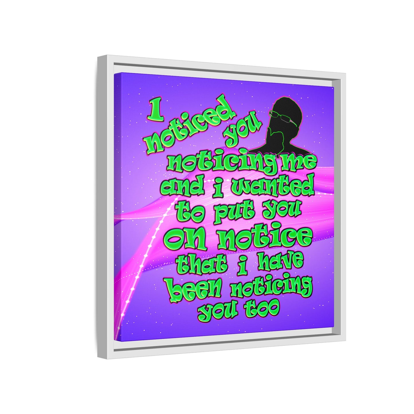 noticed you noticing - framed canvas art (purple-pink wave)