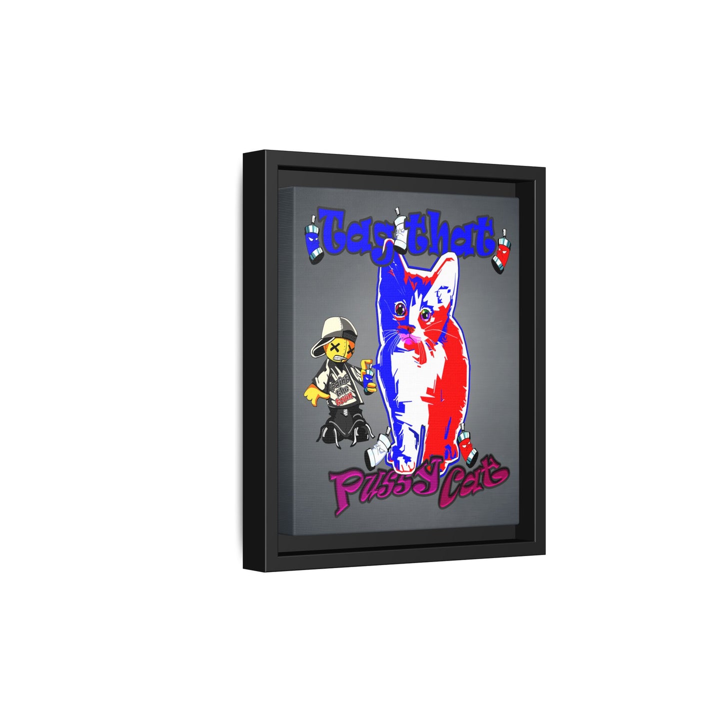 tag that - framed canvas art (grey-light grey)