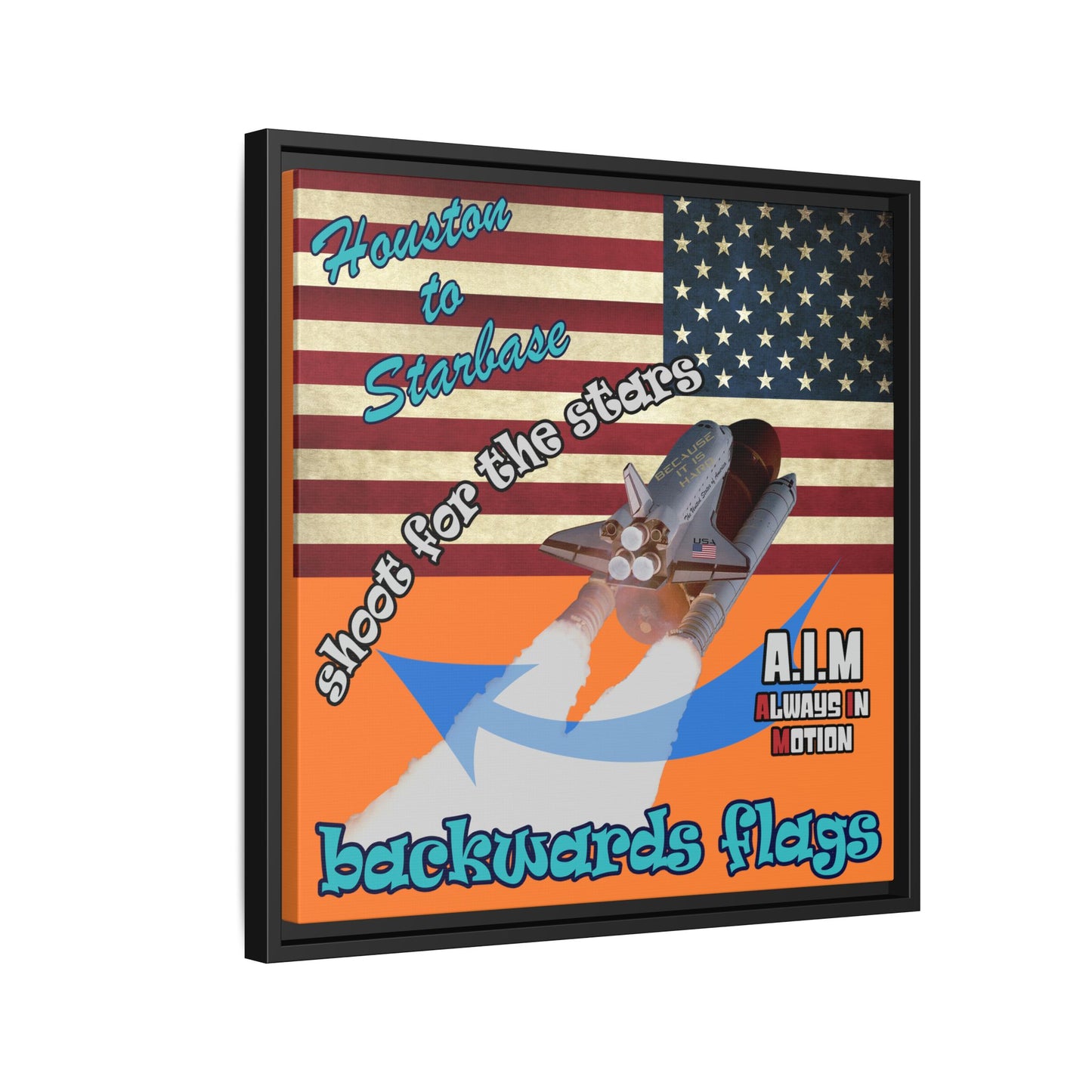 shoot for the stars - framed canvas art (crusta)