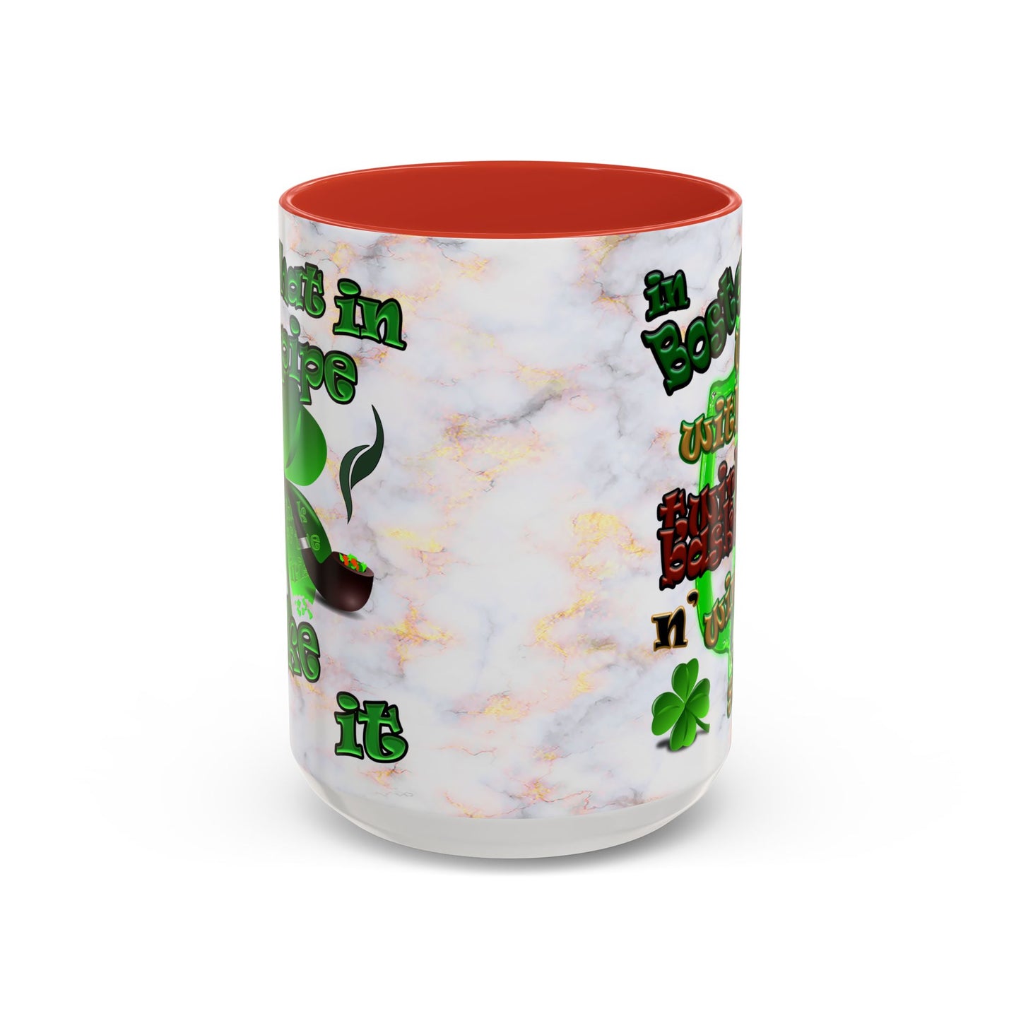 celtics logo - Accent Mug (white marble)