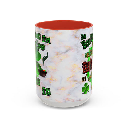 celtics logo - Accent Mug (white marble)