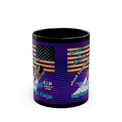 shoot for the stars - Black Mug (purple wave)