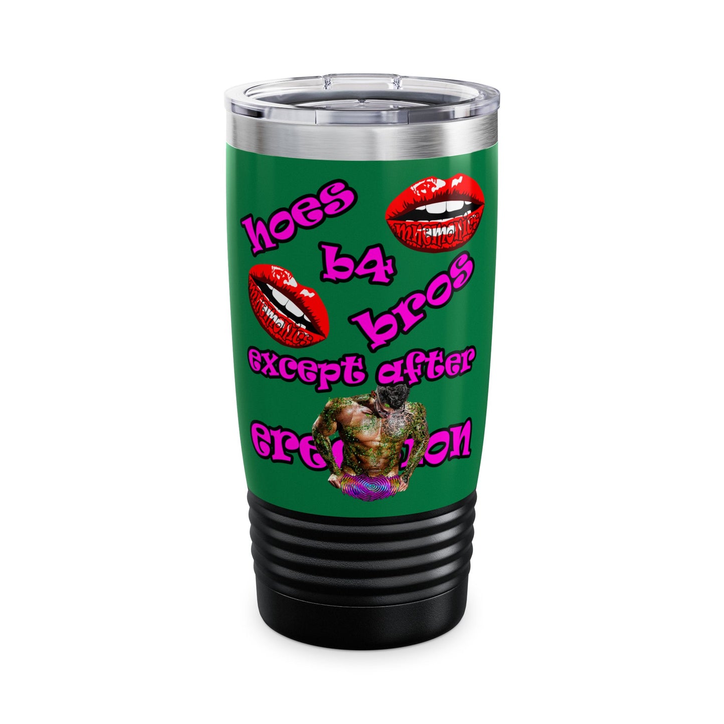 hoes b4 bros - Ringneck Tumbler, 20oz (dark green)
