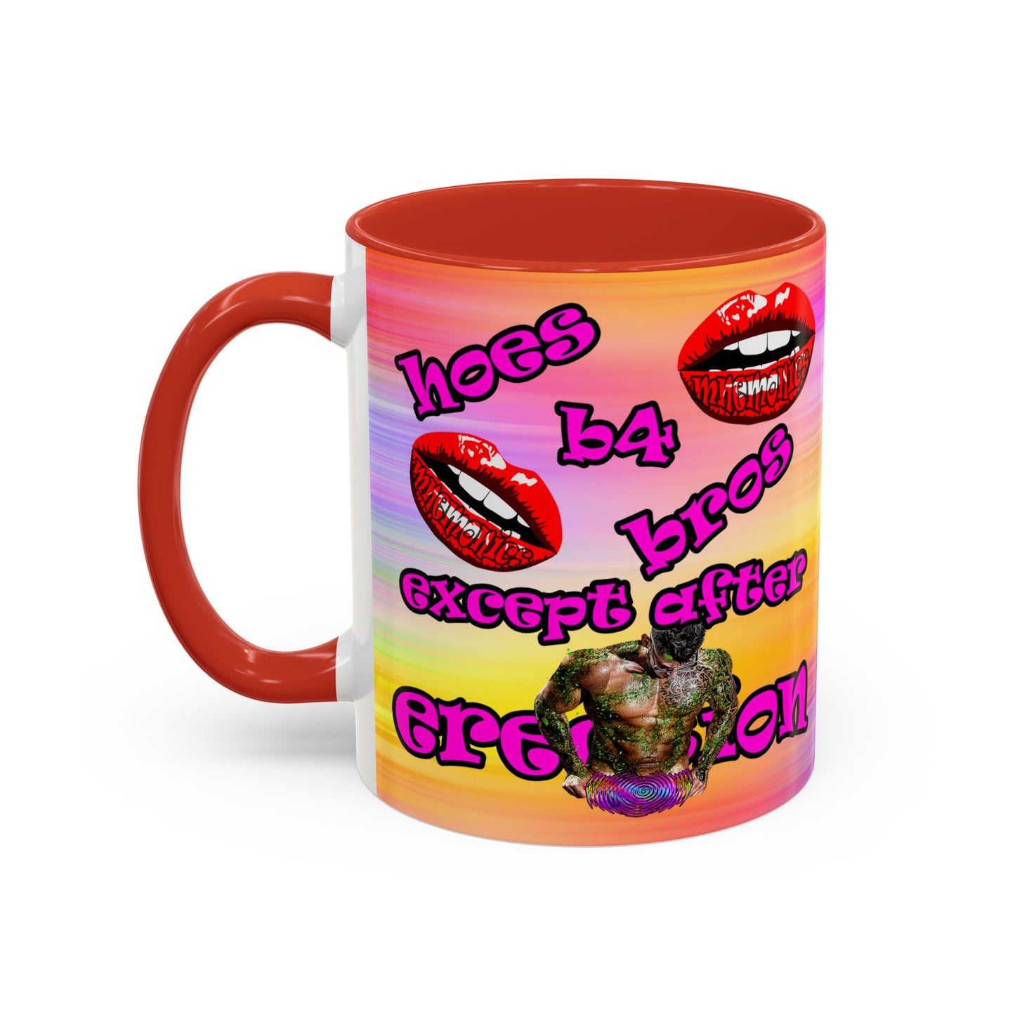 hoes b4 bros - Accent Mug (color blur)