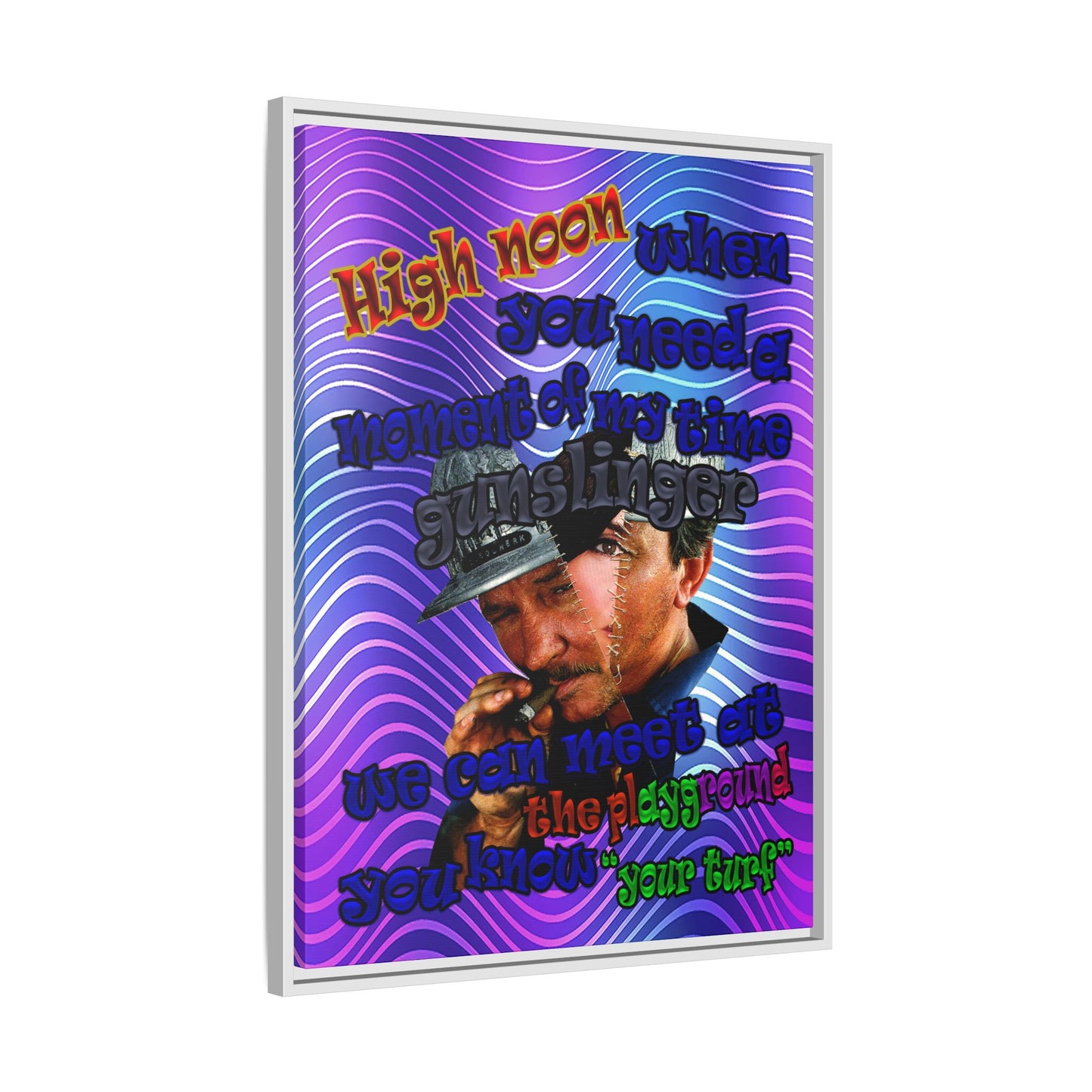high noon - framed canvas art (purple wave)