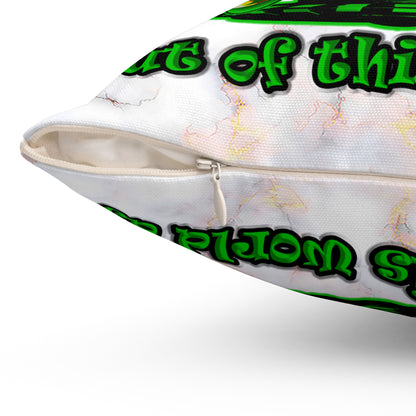 disc jockey - Spun Polyester Square Pillow - (white marble)