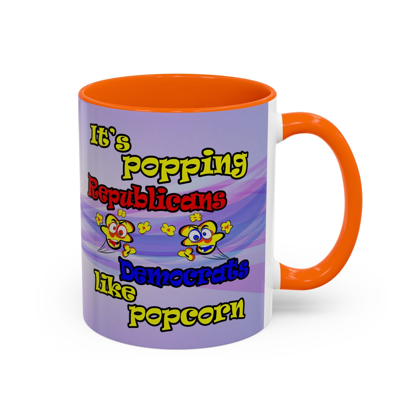 popping like popcorn - Accent Mug (light blue-pink wave)