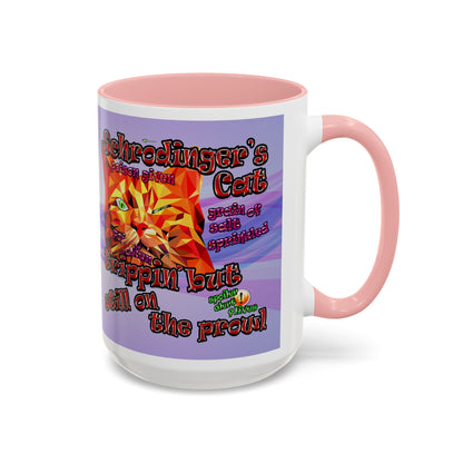 schrodinger's cat - Accent Mug (light blue-pink wave)