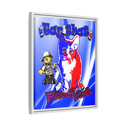 tag that - framed canvas art (blue-white wave)