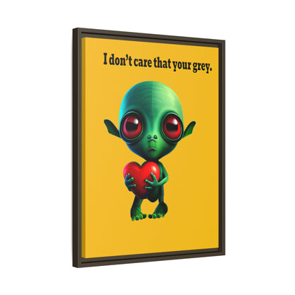 I don't care that your grey - framed canvas art (yellow)