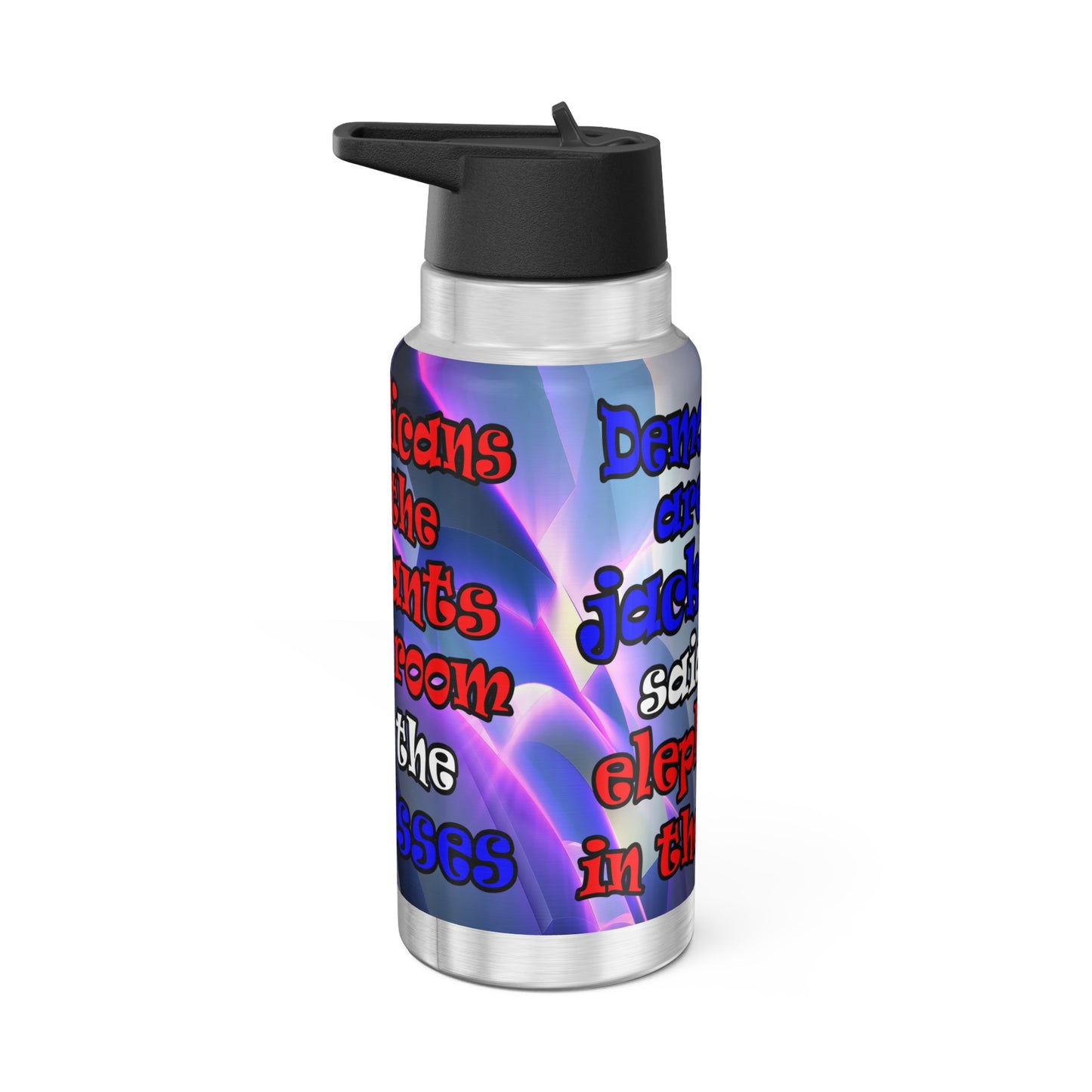donkeys and elephants - Gator Tumbler, 32oz  (grey-pink wave)