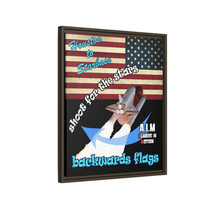 shoot for the stars - framed canvas art (black)