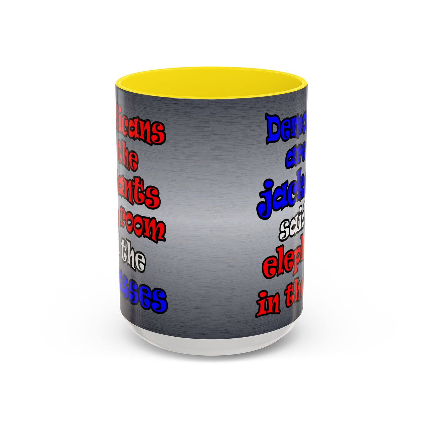 donkeys and elephants - Accent Mug (brushed nickel)