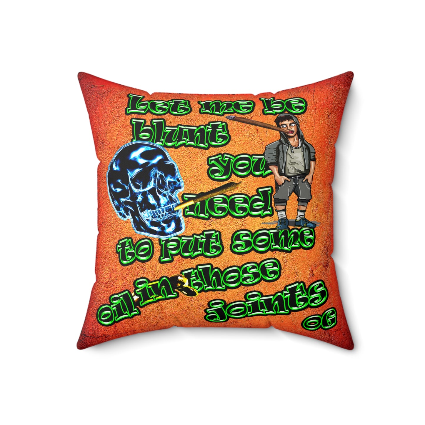 og - Spun Polyester Square Pillow - (burnt orange)
