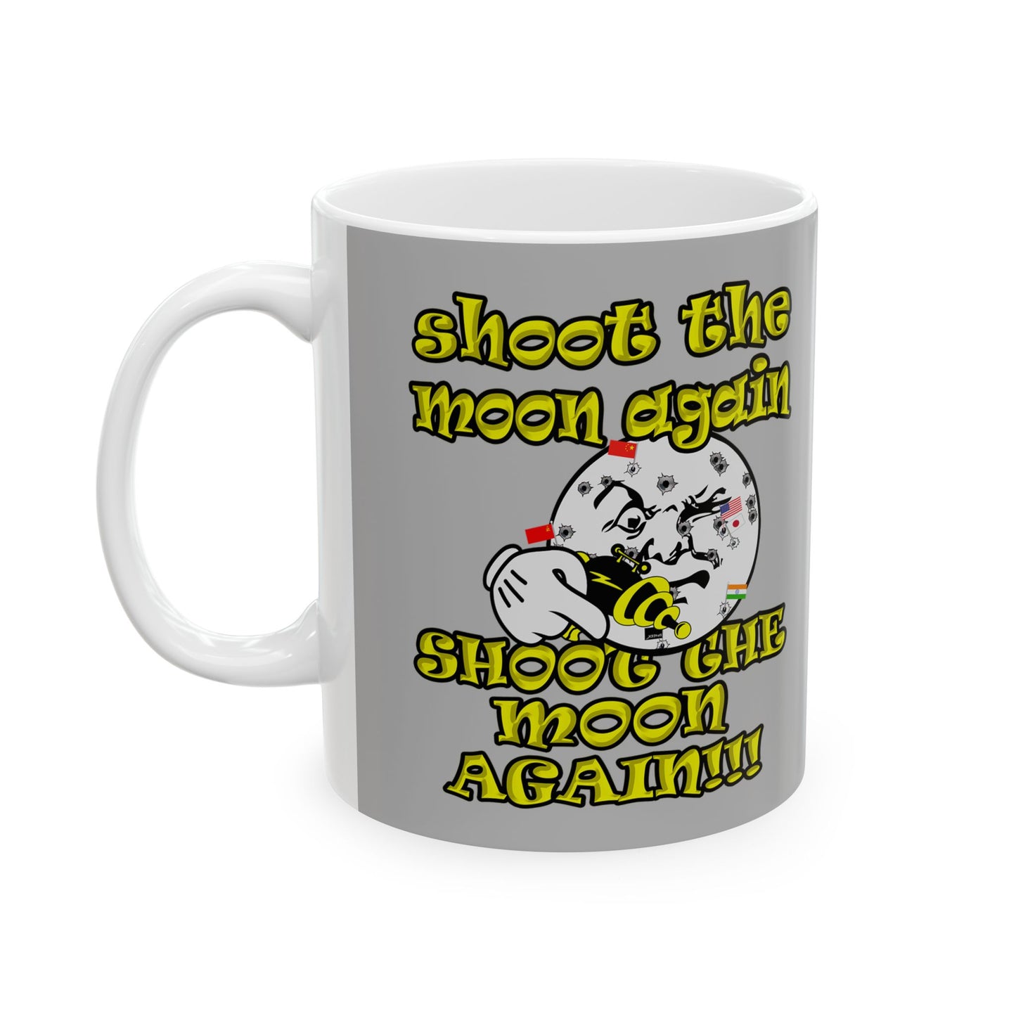 shoot the moon again - White Mug (light grey)