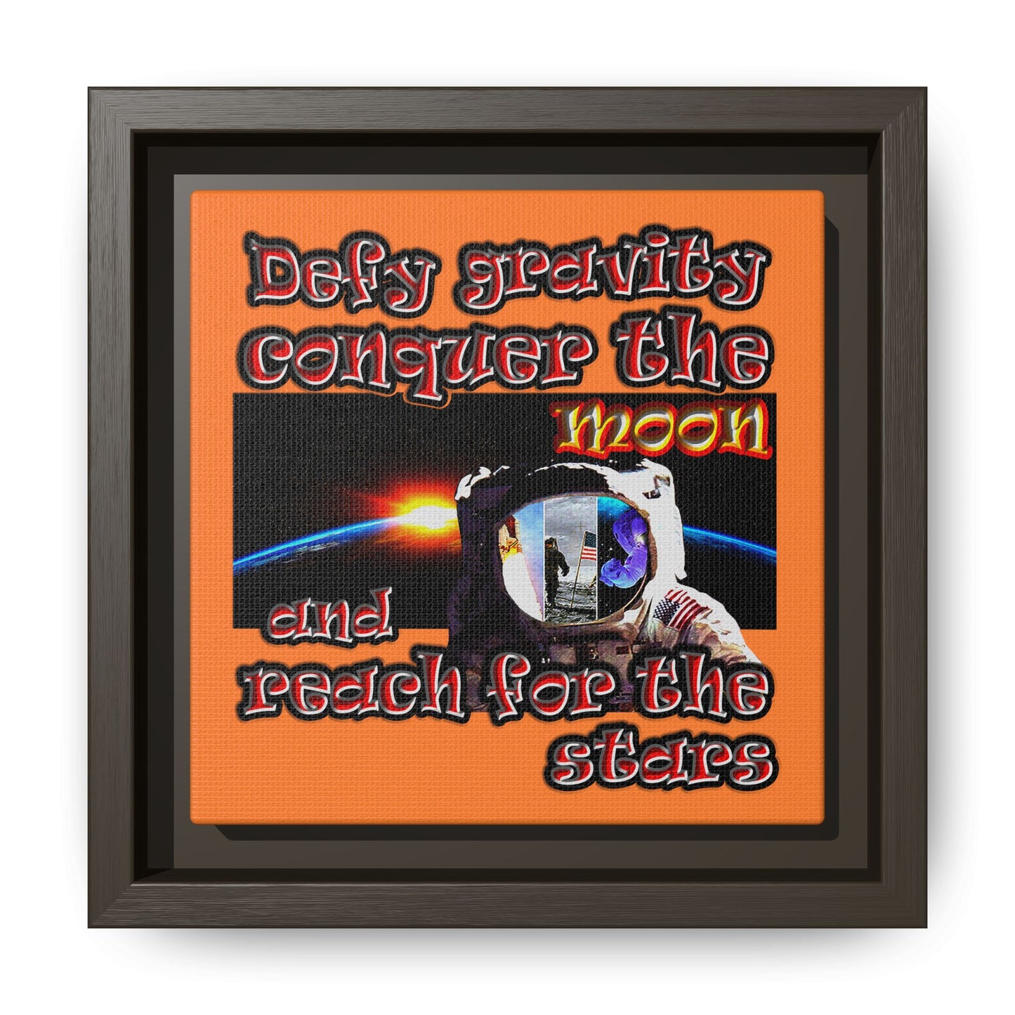 defy conquer reach - framed canvas art (crusta)
