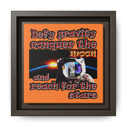 defy conquer reach - framed canvas art (crusta)