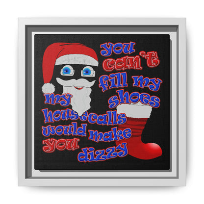 santa's shoes - framed canvas art (black)