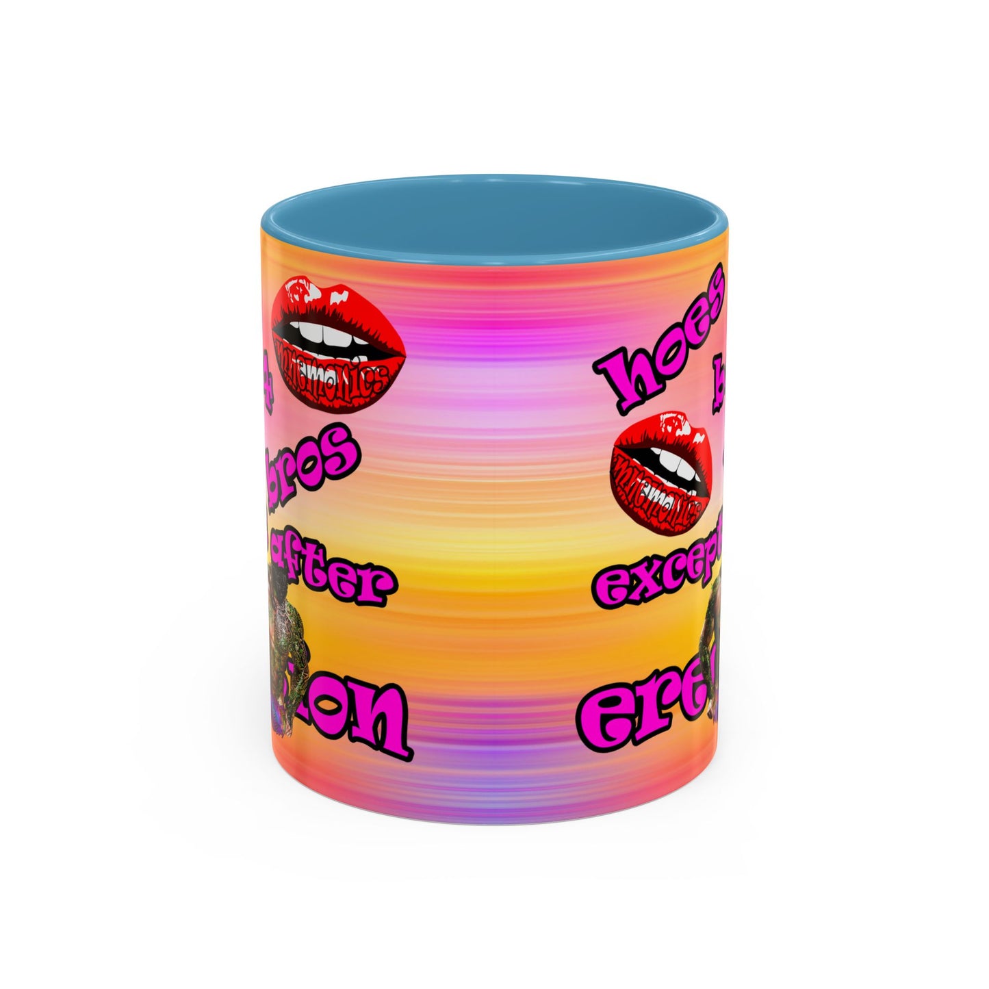 hoes b4 bros - Accent Mug (color blur)