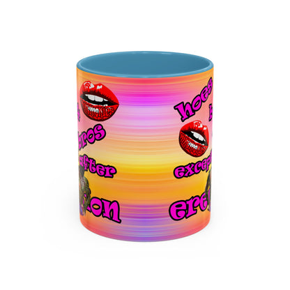 hoes b4 bros - Accent Mug (color blur)