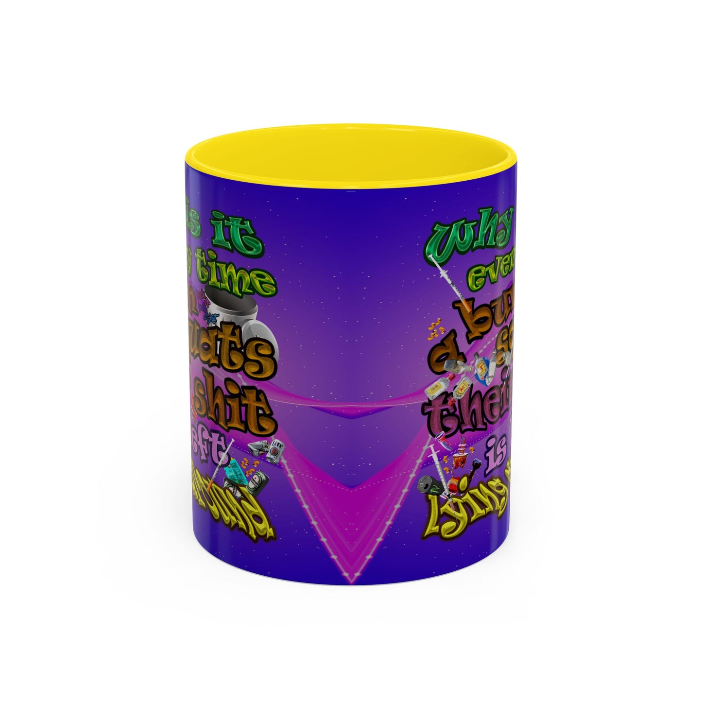 the bum's shit - Accent Mug (purple-pink wave)