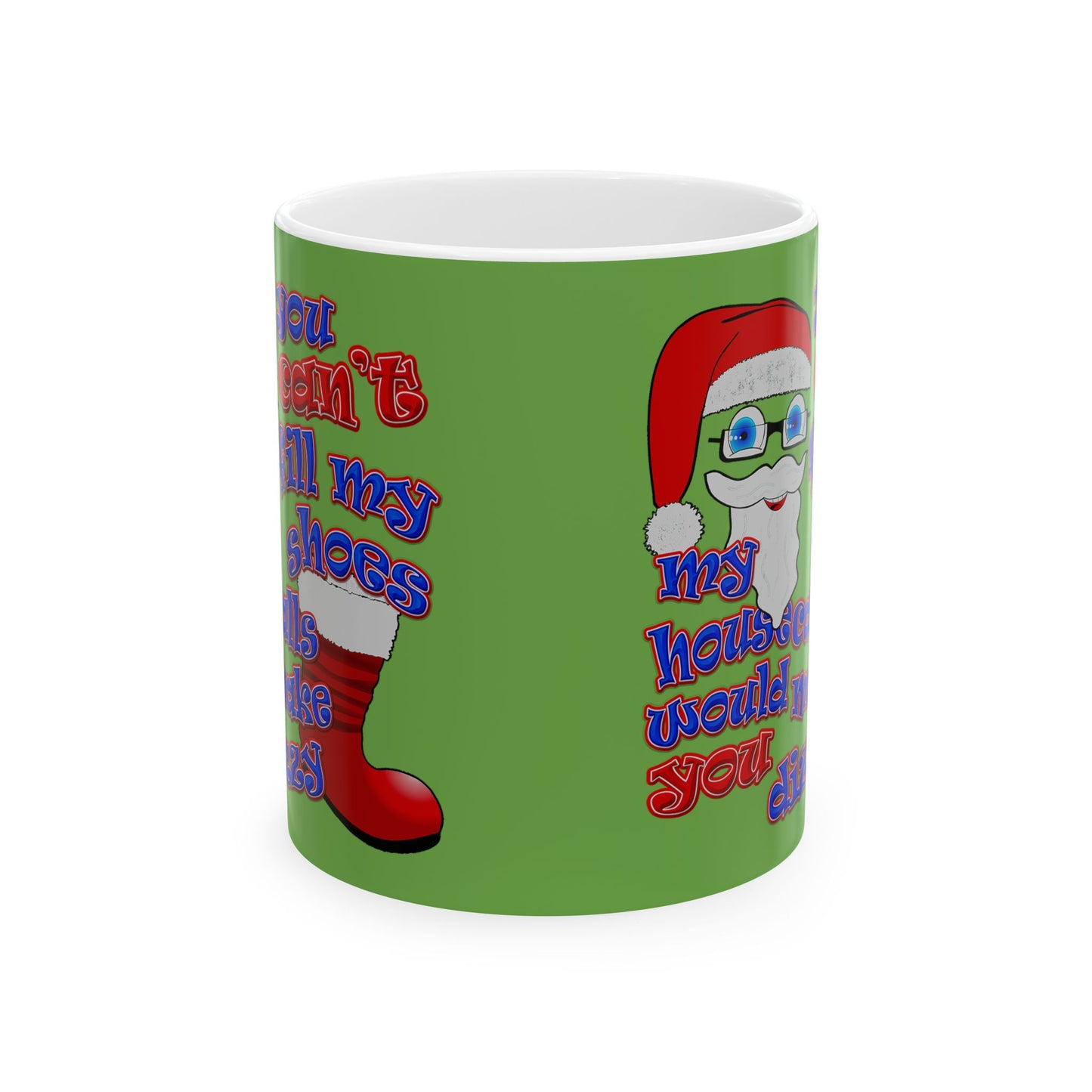 santa's shoes - White Mug (green)