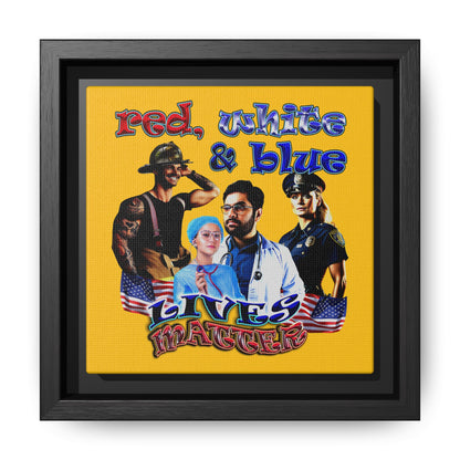 rw&b lives matter - framed canvas art (yellow)