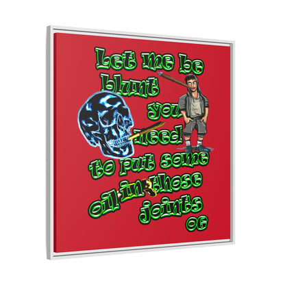 og - framed canvas art (dark red)