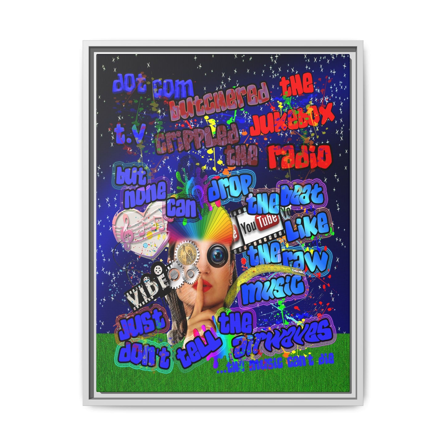 drop the beat - framed canvas art ('snoops' background)