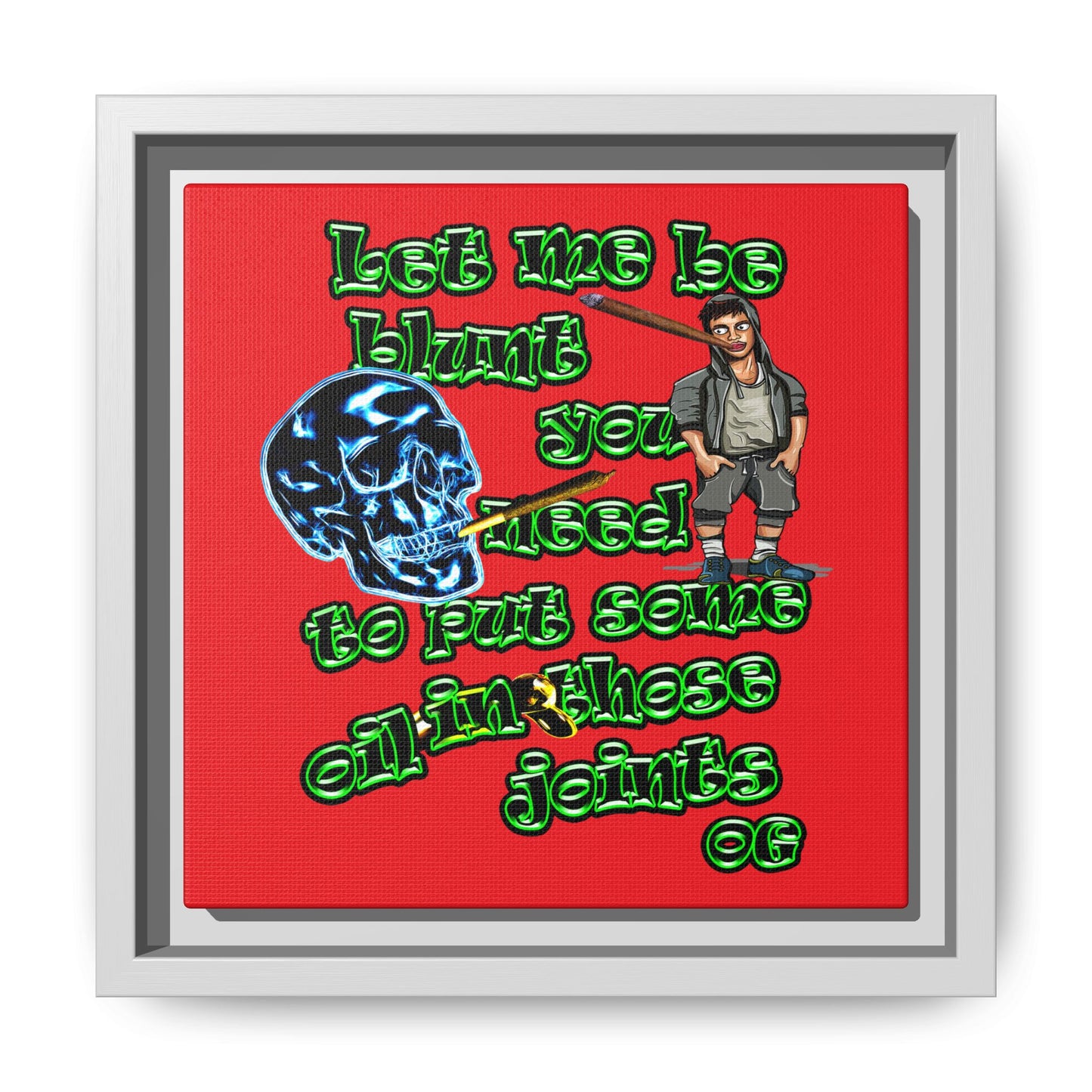 og - framed canvas art (red)